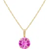 Fuzion Creations Stone Pendant Necklace In Pink Sapphire