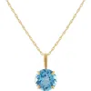 Fuzion Creations Stone Pendant Necklace In Swiss Blue Topaz