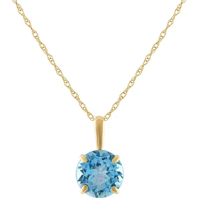 Fuzion Creations Stone Pendant Necklace In Swiss Blue Topaz