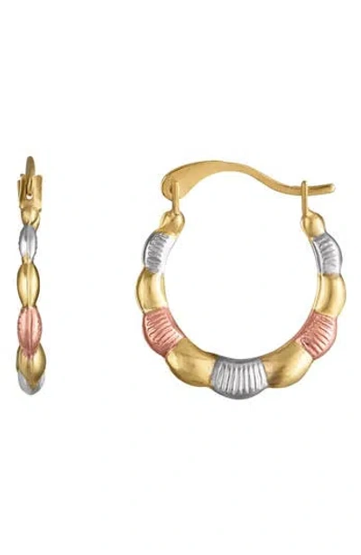 Fuzion Creations Tri-tone Hoop Earrings In Yellow
