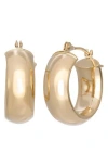 Fuzion Creations Wide Petite Hoop Earrings In Yellow