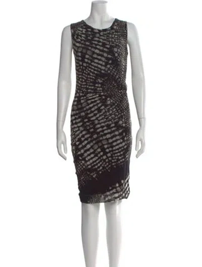Pre-owned Fuzzi Animal Print Knee-length Dress In Black