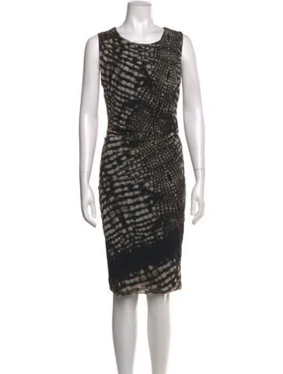Pre-owned Fuzzi Animal Print Knee-length Dress In Black