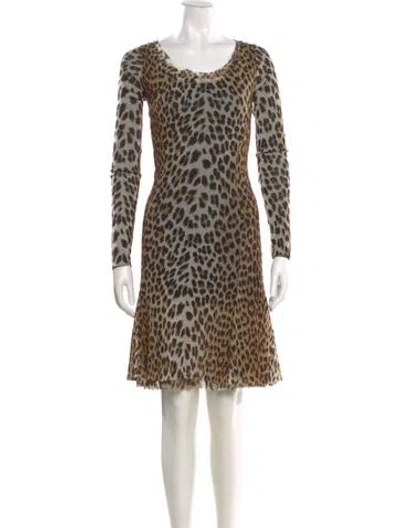 Pre-owned Fuzzi Animal Print Mini Dress In Black