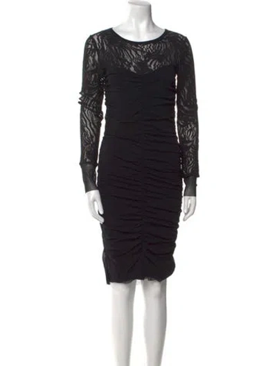Pre-owned Fuzzi Bateau Neckline Mini Dress W/ Tags In Black
