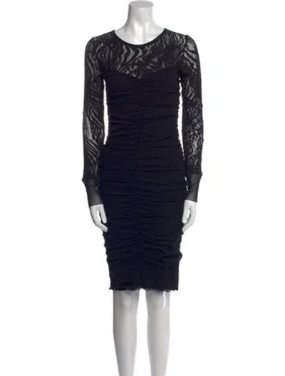 Pre-owned Fuzzi Crew Neck Knee-length Dress In Black