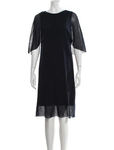 Pre-owned Fuzzi Crew Neck Midi Length Dress In Blue