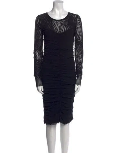 Pre-owned Fuzzi Crew Neck Mini Dress W/ Tags In Black