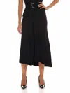 Fuzzi Black Skirt With Front Vent In Black