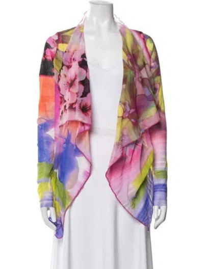 Pre-owned Fuzzi Floral Print Jacket In Pink
