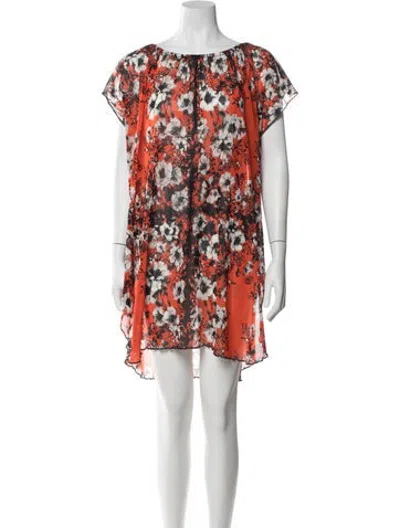 Pre-owned Fuzzi Floral Print Knee-length Dress In Multicolor