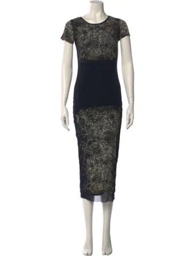 Pre-owned Fuzzi Floral Print Long Dress In Multi