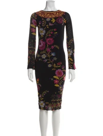 Pre-owned Fuzzi Floral Print Midi Length Dress In Multi