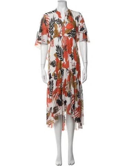 Pre-owned Fuzzi Floral Print Midi Length Dress In Multicolor