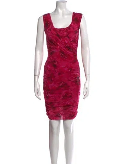 Pre-owned Fuzzi Floral Print Mini Dress In Pink