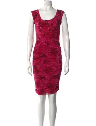 Pre-owned Fuzzi Floral Print Mini Dress In Pink