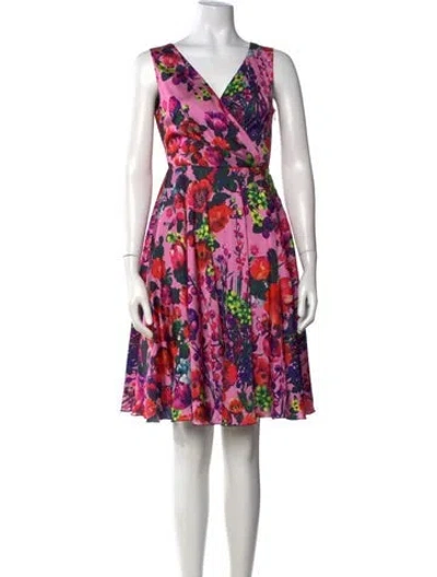 Pre-owned Fuzzi Floral Print Mini Dress W/ Tags In Pink