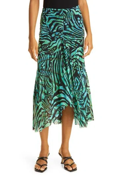 Fuzzi Gonna Lunga Mesh Skirt In Biliardo