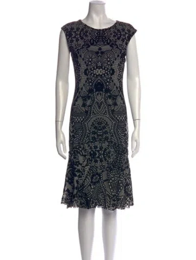 Pre-owned Fuzzi Lace Pattern Knee-length Dress In Black