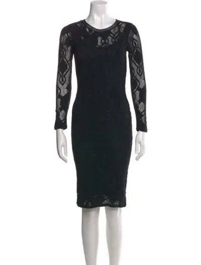 Pre-owned Fuzzi Lace Pattern Mini Dress In Black