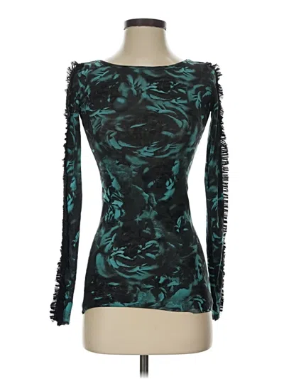 Pre-owned Fuzzi Long Sleeve Top Teal Boatneck Tops