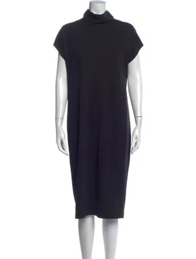 Pre-owned Fuzzi Mock Neck Knee-length Dress In Blue