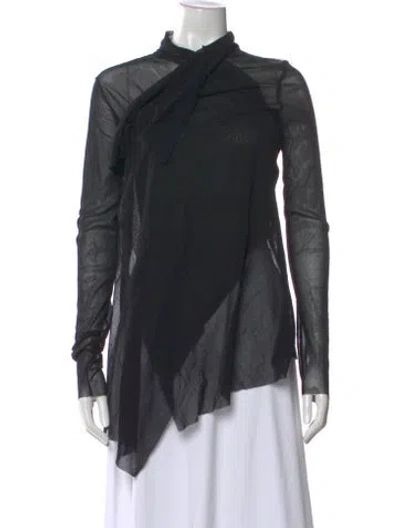 Pre-owned Fuzzi Mock Neck Sweater In Black