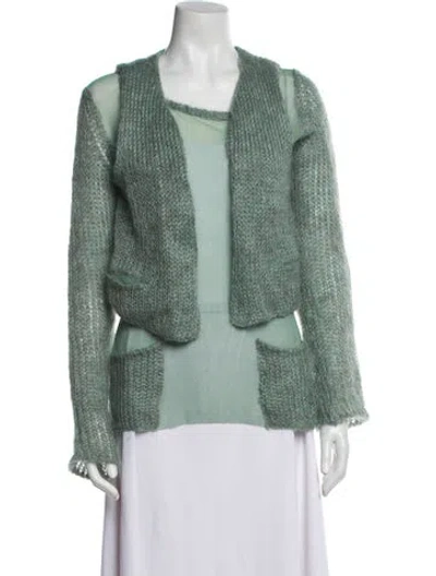 Pre-owned Fuzzi Mohair Mesh Accents Set In Green