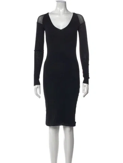 Pre-owned Fuzzi Nylon Knee-length Dress In Black