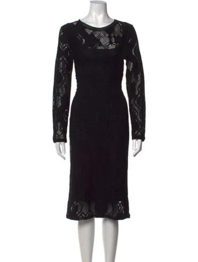Pre-owned Fuzzi Nylon Knee-length Dress In Black