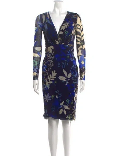 Pre-owned Fuzzi Nylon Knee-length Dress In Blue