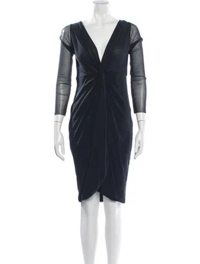Pre-owned Fuzzi Nylon Knee-length Dress In Blue