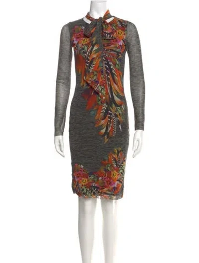 Pre-owned Fuzzi Nylon Knee-length Dress In Orange