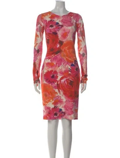 Pre-owned Fuzzi Nylon Knee-length Dress In Orange