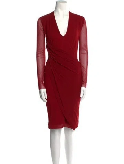 Pre-owned Fuzzi Nylon Knee-length Dress In Red
