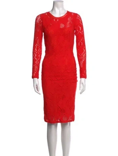 Pre-owned Fuzzi Nylon Knee-length Dress In Red
