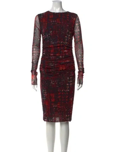 Pre-owned Fuzzi Nylon Knee-length Dress In Red