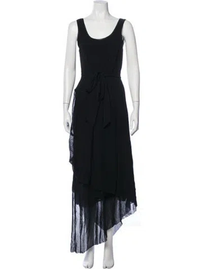 Pre-owned Fuzzi Nylon Long Dress In Black