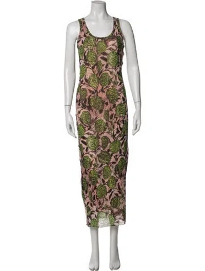 Pre-owned Fuzzi Nylon Long Dress In Multicolor