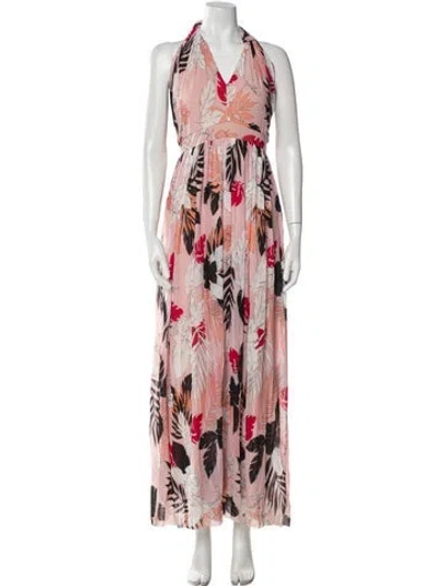 Pre-owned Fuzzi Nylon Long Dress In Pink