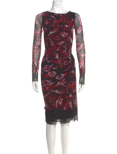 Pre-owned Fuzzi Nylon Midi Length Dress In Black