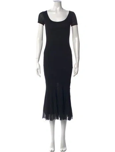 Pre-owned Fuzzi Nylon Midi Length Dress In Black