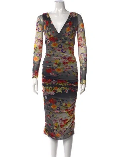Pre-owned Fuzzi Nylon Midi Length Dress In Black