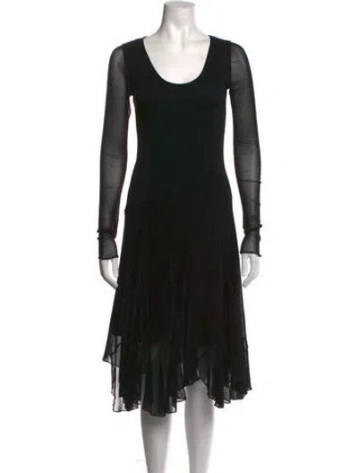 Pre-owned Fuzzi Nylon Midi Length Dress In Black
