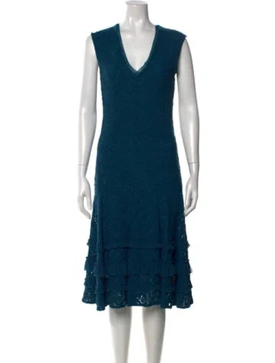 Pre-owned Fuzzi Nylon Midi Length Dress In Blue