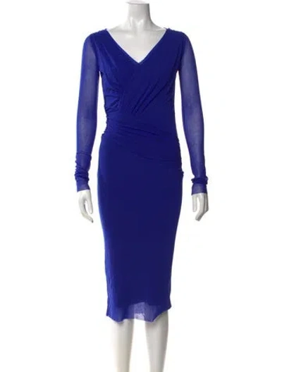 Pre-owned Fuzzi Nylon Midi Length Dress In Blue
