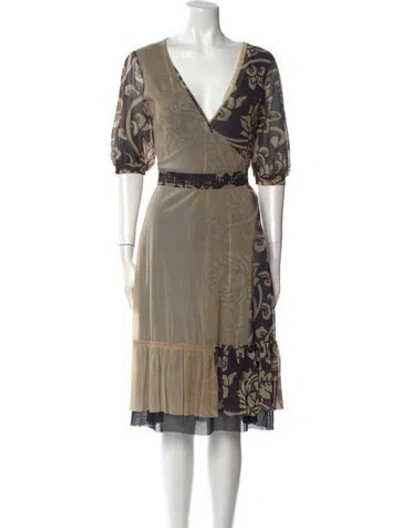 Pre-owned Fuzzi Nylon Midi Length Dress In Neutral