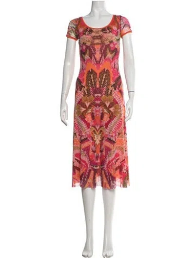Pre-owned Fuzzi Nylon Midi Length Dress In Red