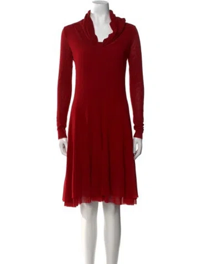 Pre-owned Fuzzi Nylon Mini Dress In Red