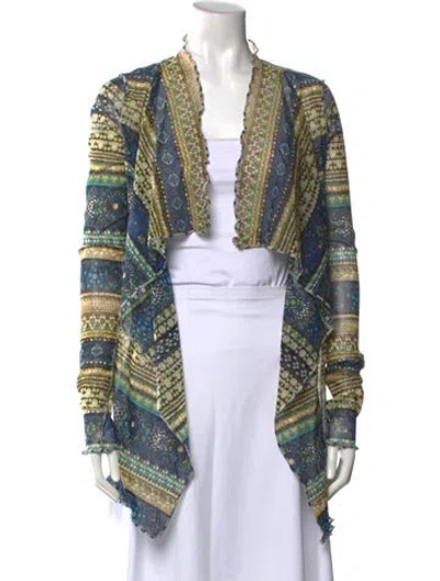 Pre-owned Fuzzi Nylon Patterned Sweater In Blue
